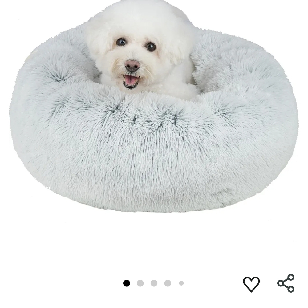 Fluffy Gray Pet Bed - Picture 1 of 8